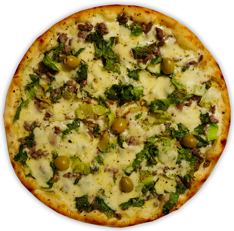 Pizza de Filé Mignon com Escarola