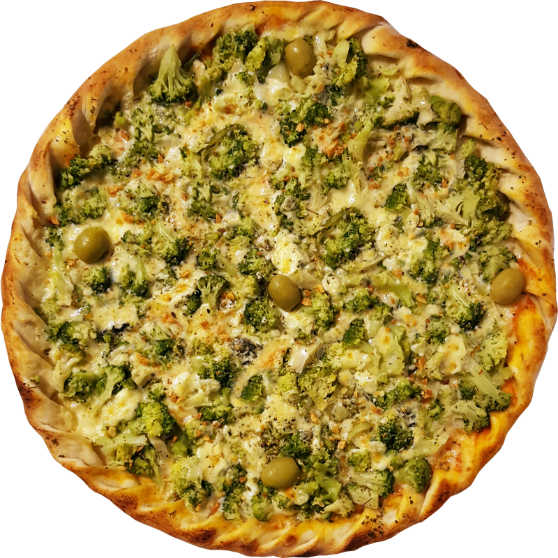 Pizza de Brócolis com Gorgonzola