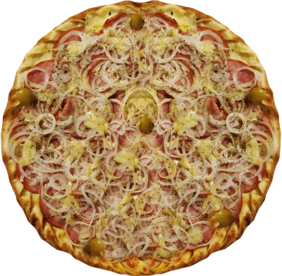 Pizza de Lombo Canadense com Cebola