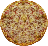 Pizza de Lombo Canadense com Cebola